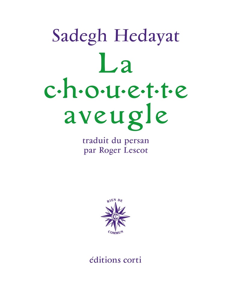 [9782714302533] Chouette aveugle