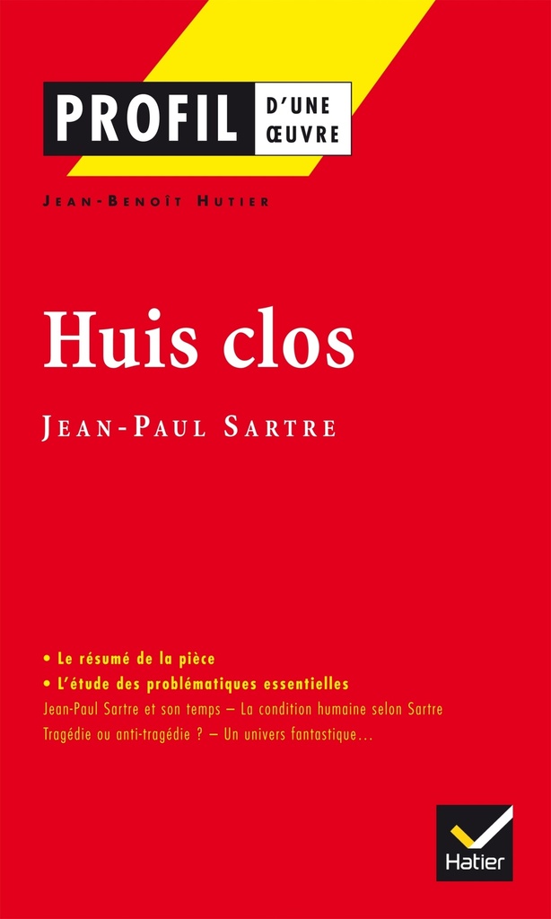 [9782218737589] Profil - Sartre (Jean-Paul) : Huis clos