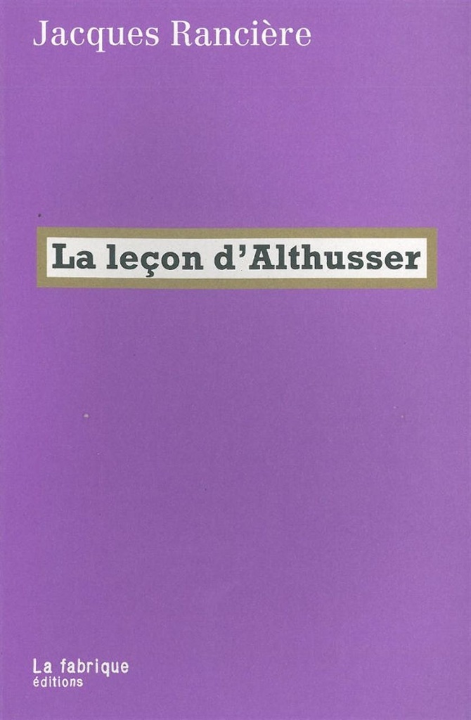 [9782358720311] La Leçon d'Althusser