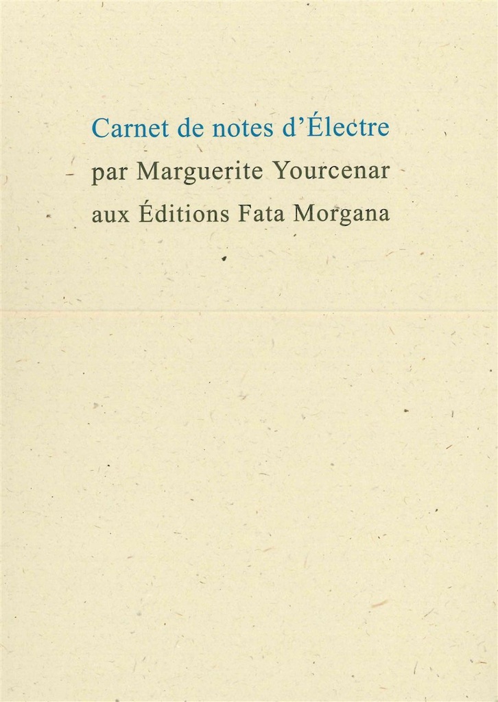 Carnet de notes d’Électre