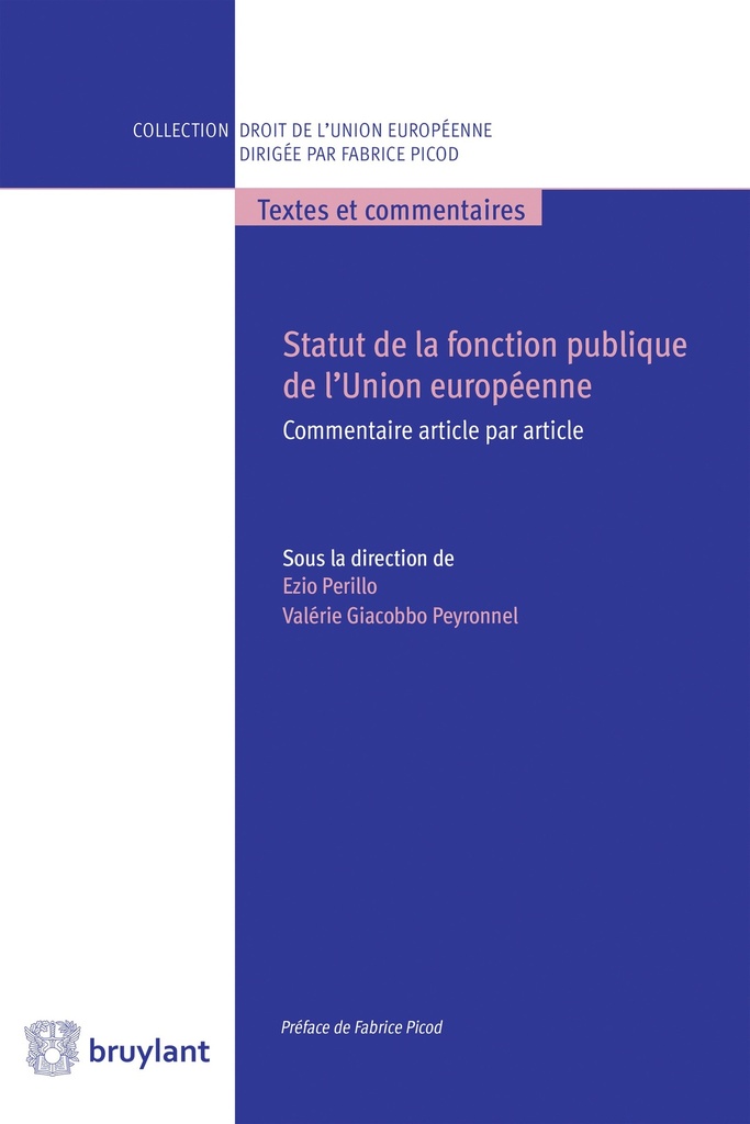 [9782802758471] Statut de la fonction publique de l'Union européenne