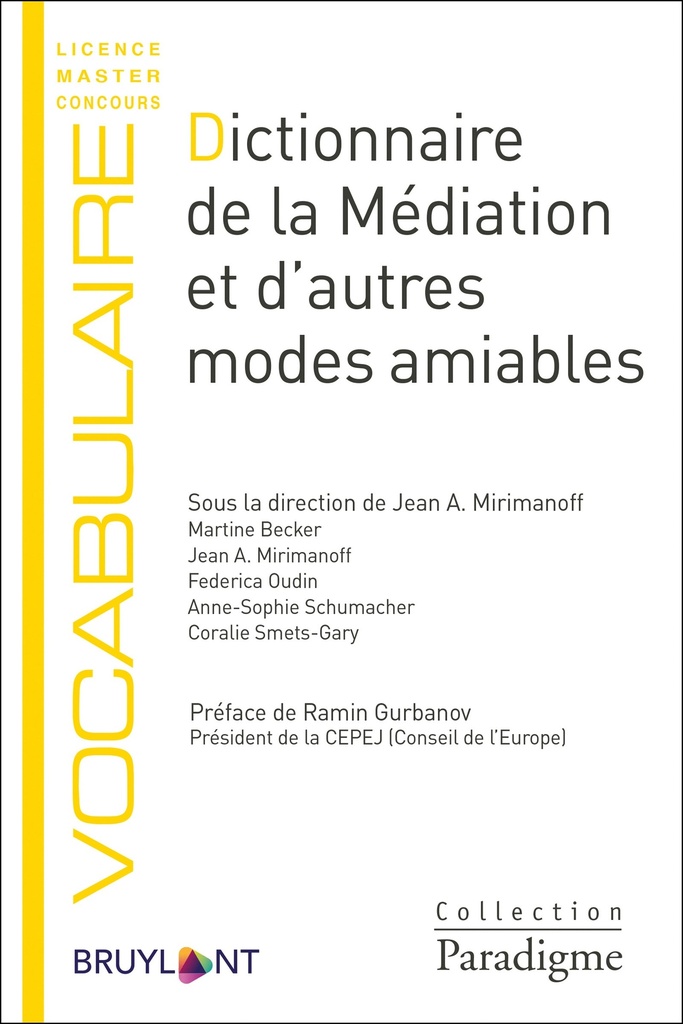 [9782390132622] Dictionnaire de la Médiation et d'autres modes amiables