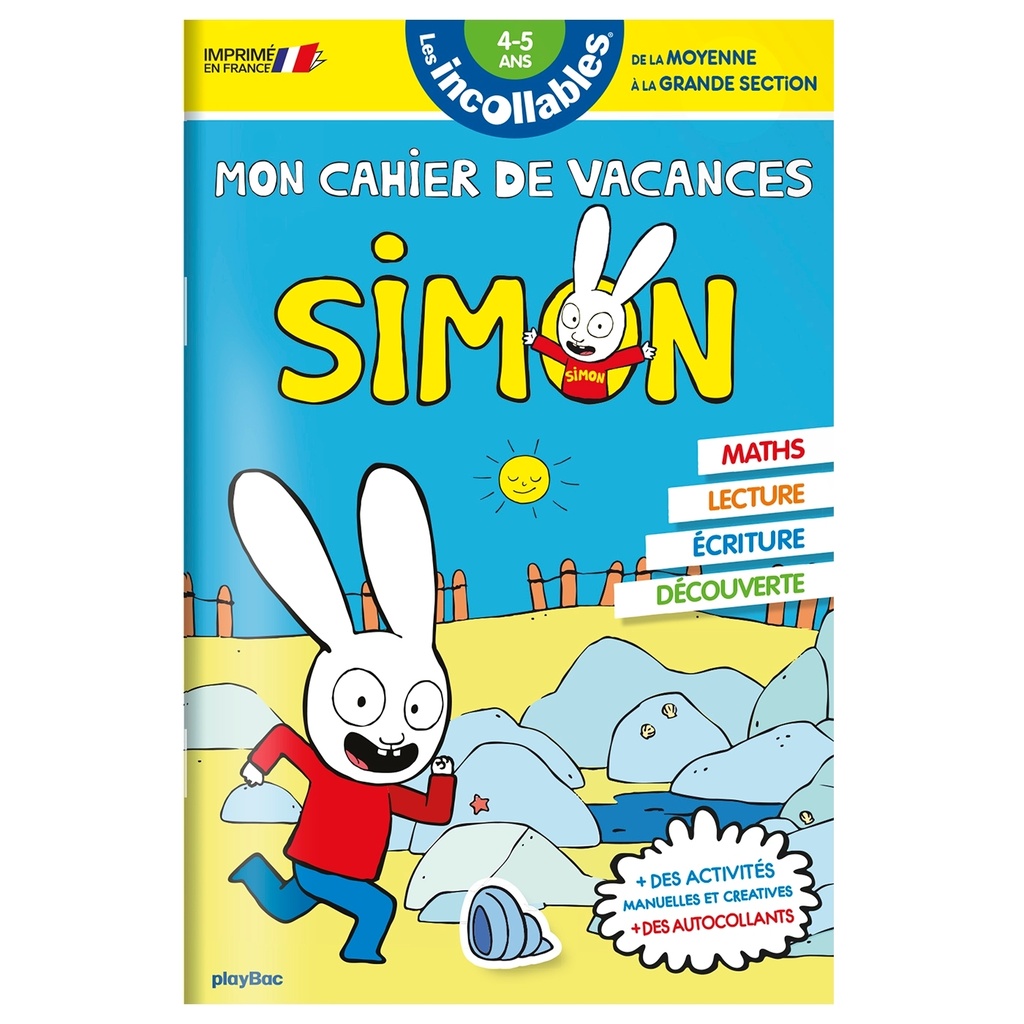 [9782809666021] Cahier de vacances 2026 Simon - Les incollables - Moyenne Section à Grande Section - 4/5 ans