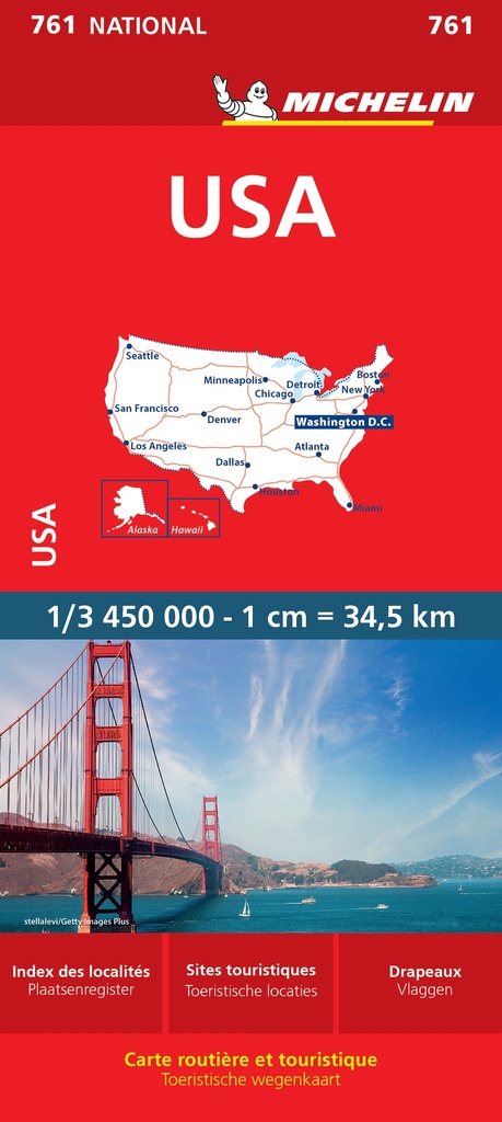 [9782067173262] USA 11761 CARTE ' NATIONAL ' MICHELIN KAART