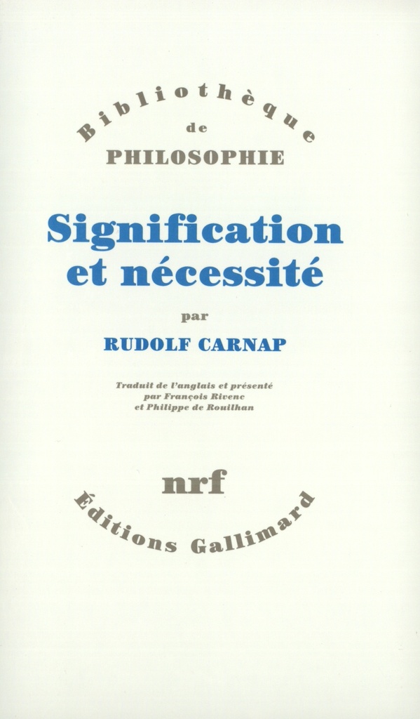 [9782070740192] Signification et nécessité