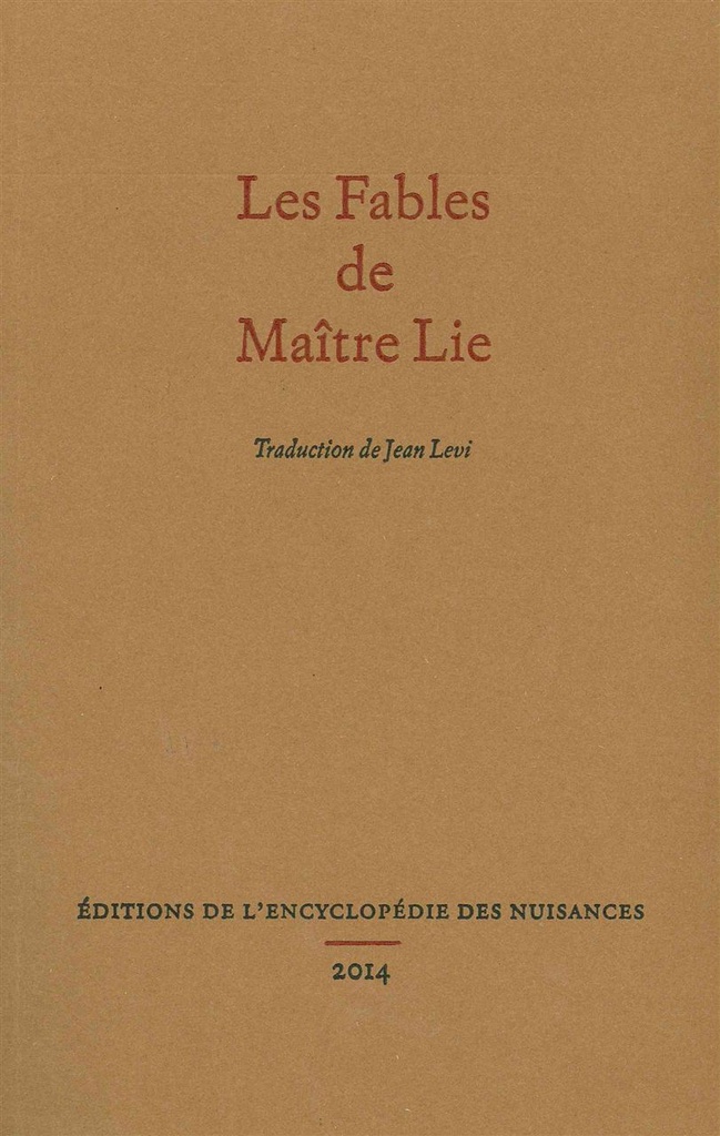 [9782910386443] Les Fables de Maître Lie