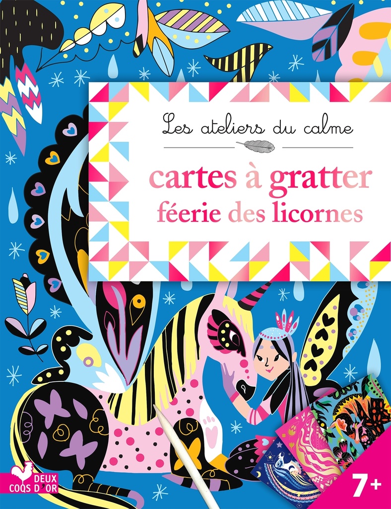 [9782017103394] Cartes à gratter féerie licornes - pochette avec accessoires