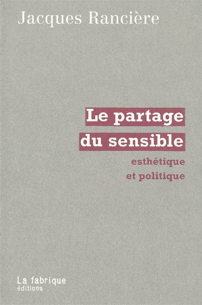 [9782913372054] Le Partage du Sensible