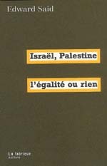 [9782913372030] Israël-Palestine, l'égalite ou rien