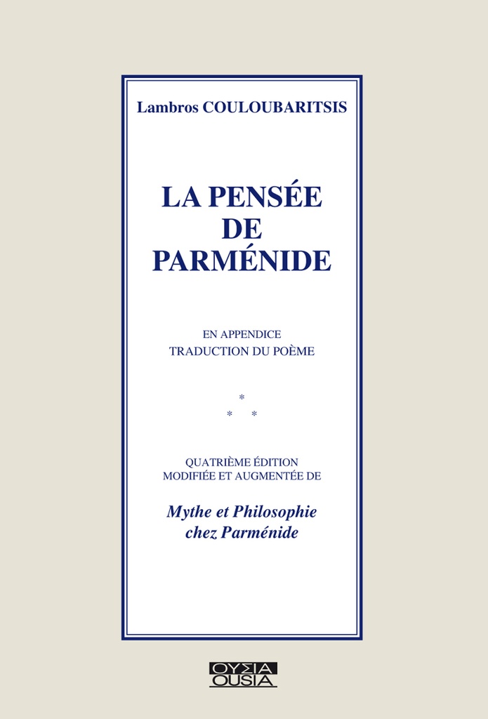 [9782870601976] La pensée de Parménide