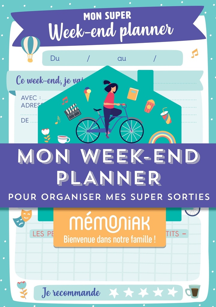 [9782383820260] Mon week-end planner pour organiser mes super sorties Mémoniak - bloc aimanté 52 listes à compléter