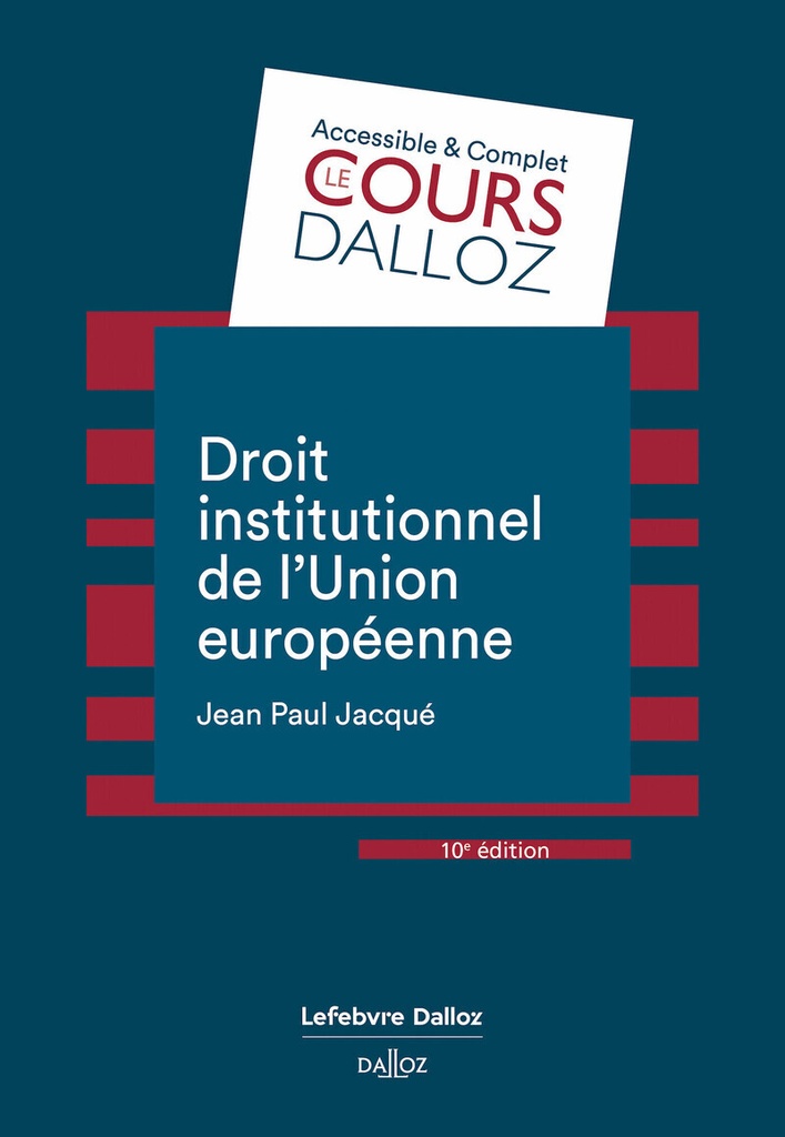 [9782247204212] Droit institutionnel de l'Union européenne 10ed