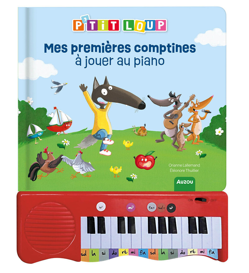 Mon livre piano - mes premières comptines à jouer au piano - P'tit Loup