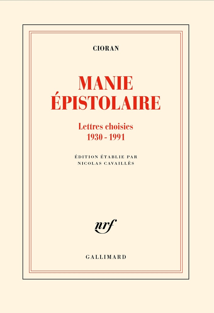 [9782073040206] Manie épistolaire