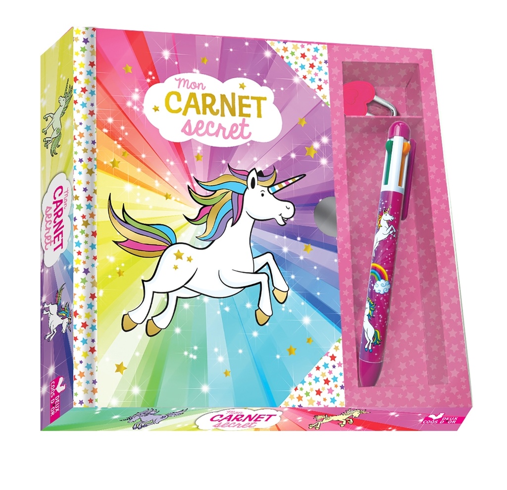 [9782017885702] Mon carnet secret licorne - coffret avec stylo 4 couleurs