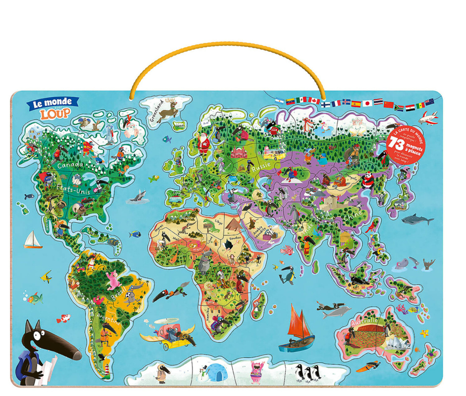 [9791039529495] Ma carte du monde magnétique en puzzle - Je découvre le monde avec Loup