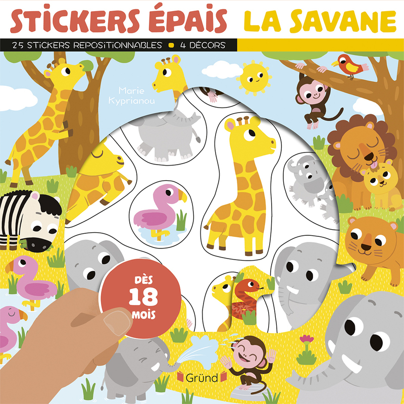 [9782324034312] Stickers épais - Les animaux de la savane