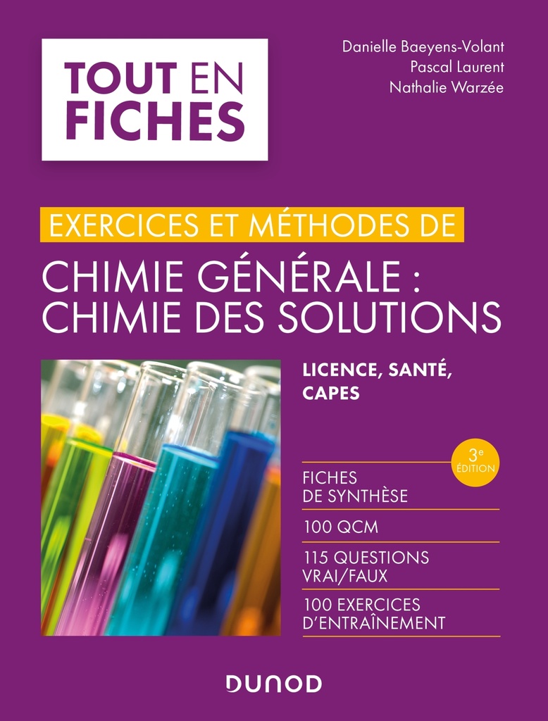 [9782100864058] Exercices et méthodes de chimie générale : chimie des solutions -3e éd.