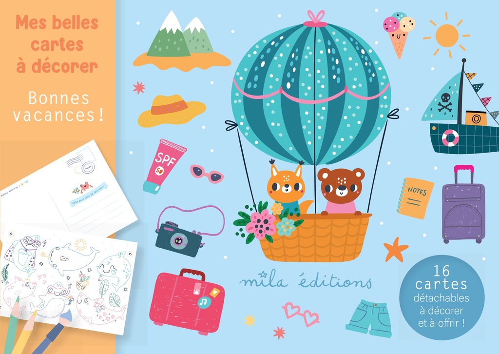 Mes belles cartes à décorer - Bonnes vacances !