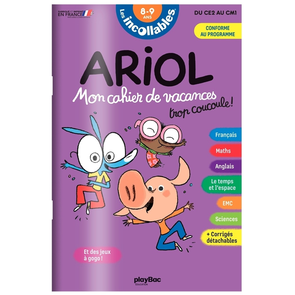 [9782809688252] Cahier de vacances 2026 Ariol - Les incollables - CE2 au CM1 - 8/9 ans