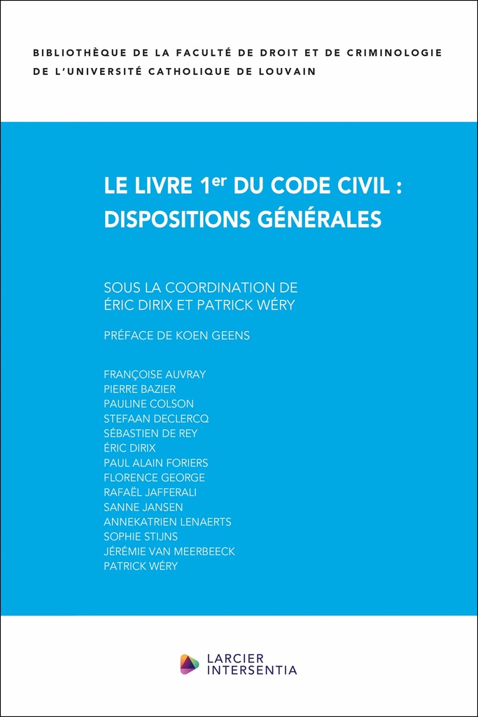 [9782807945807] Le Livre 1er du Code civil: dispositions générales