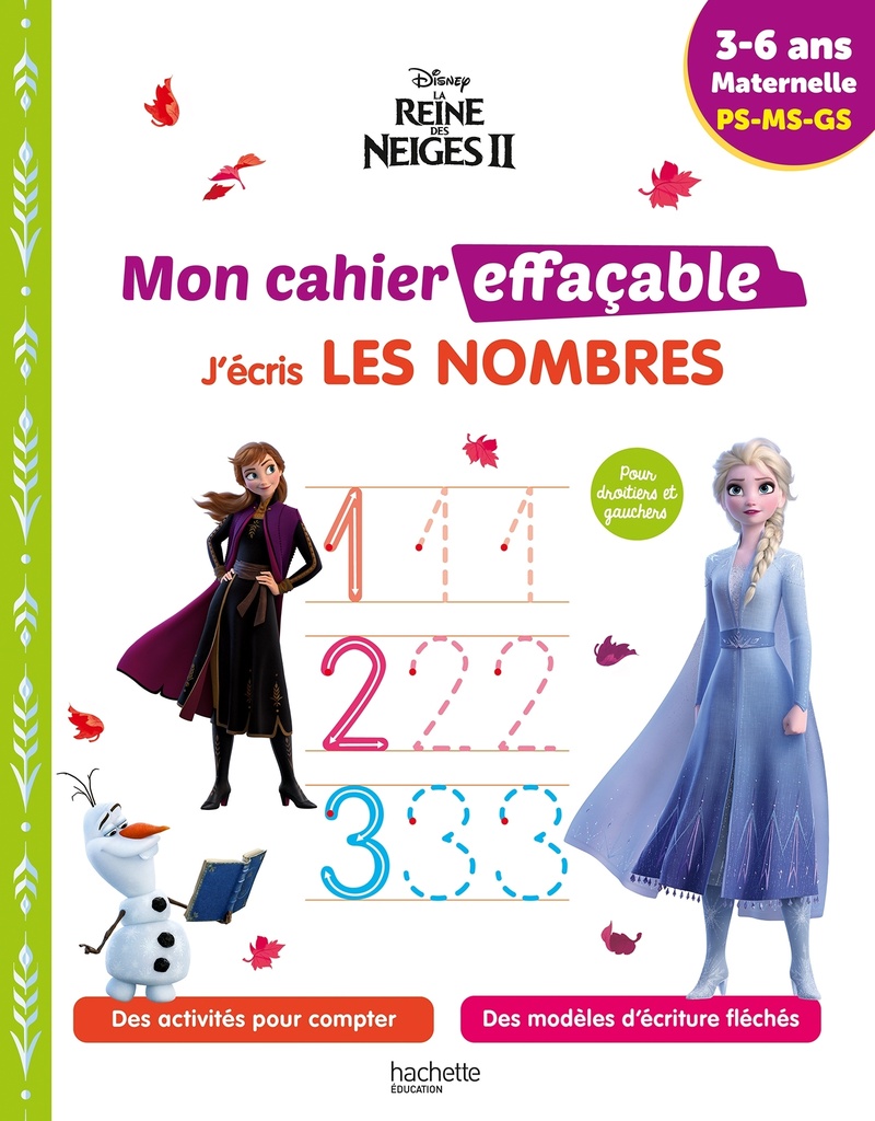 [9782017265436] Disney - La Reine des Neiges 2 - Mon cahier effaçable - J'écris les nombres (3-6 ans)