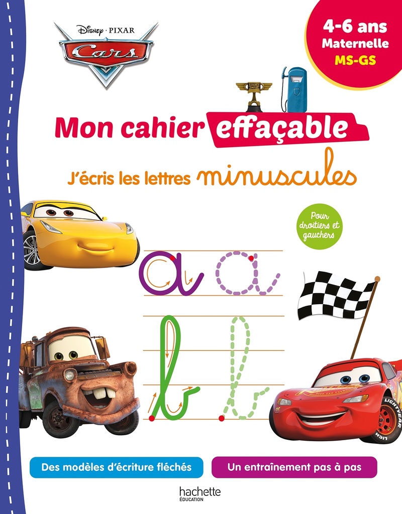 [9782017266860] Disney - Cars - Mon cahier effaçable - J'écris les lettres minuscules (4-6 ans)