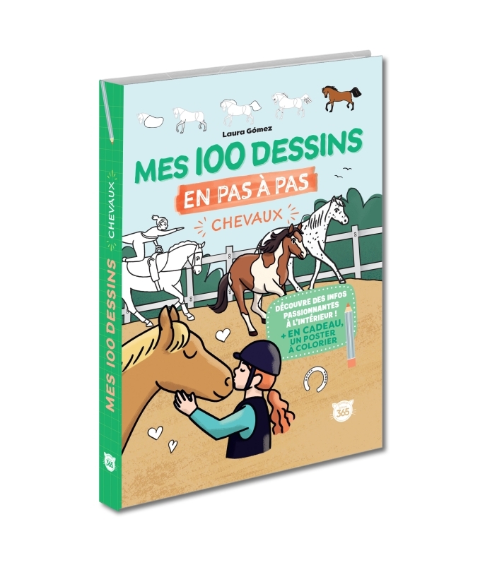 [9782383825425] Mes 100 dessins en pas à pas - Chevaux et poneys