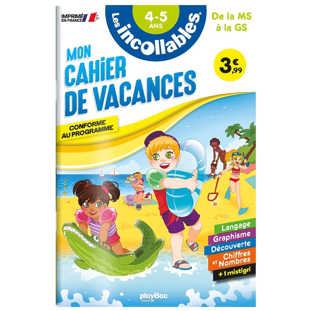 [9782809683851] Cahier de vacances 2026 - Les incollables - Moyenne Section à Grande Section - 4/5 ans