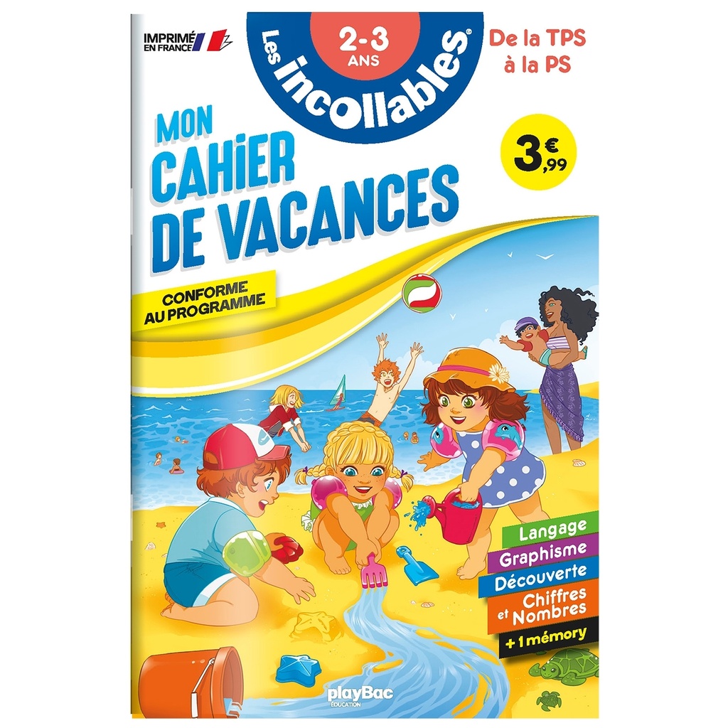 [9782809683837] Cahier de vacances 2026 - Les incollables - Toute Petite Section à Petite Section - 2/3 ans