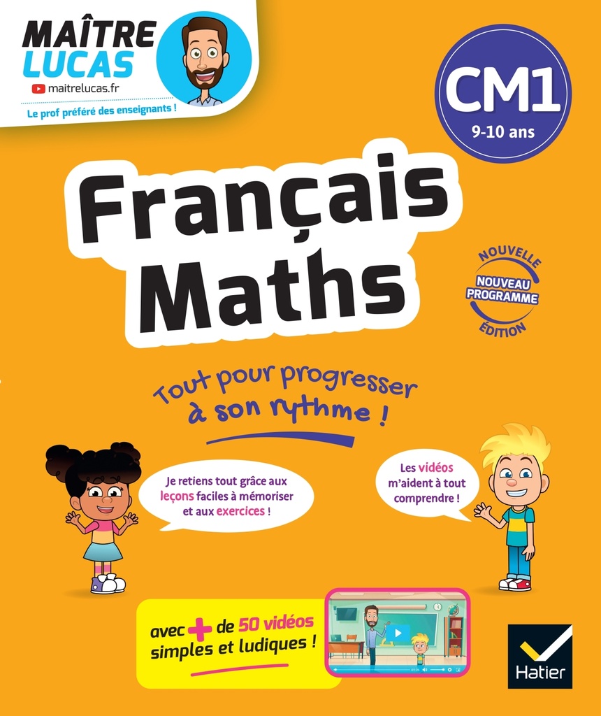 [9782401113879] Français et Maths CM1  - Nouveau programme - Cahier de soutien avec des vidéos