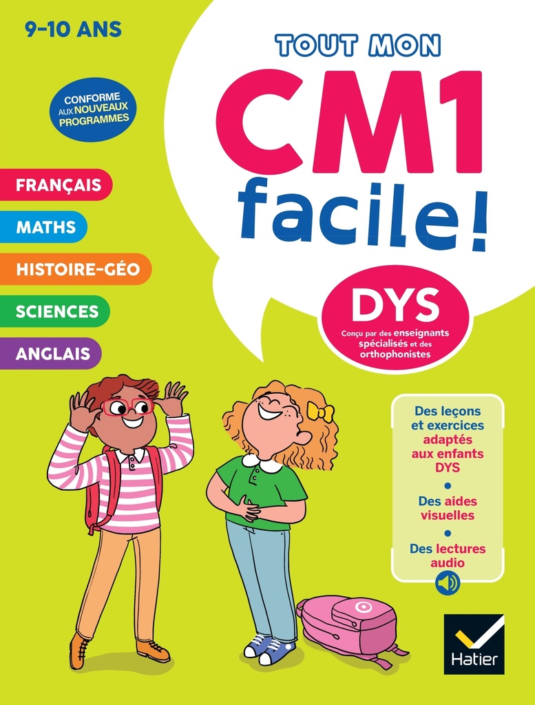 [9782401105058] Mon CM1 facile ! Adapté aux enfants DYS ou en difficulté d'apprentissage  - 9/10 ans