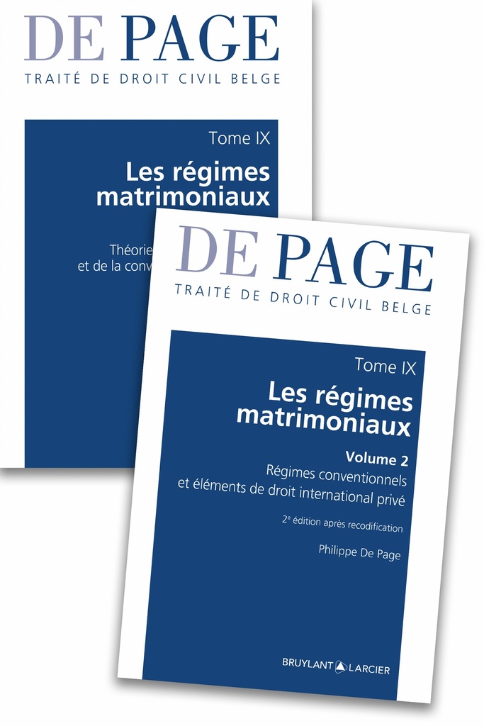 [9782802773511] Traité de droit civil belge - Tome IX : Les régimes matrimoniaux