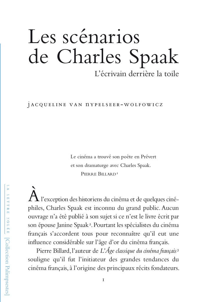 [9782873176471] LES SCÉNARIOS DE CHARLES SPAAK
