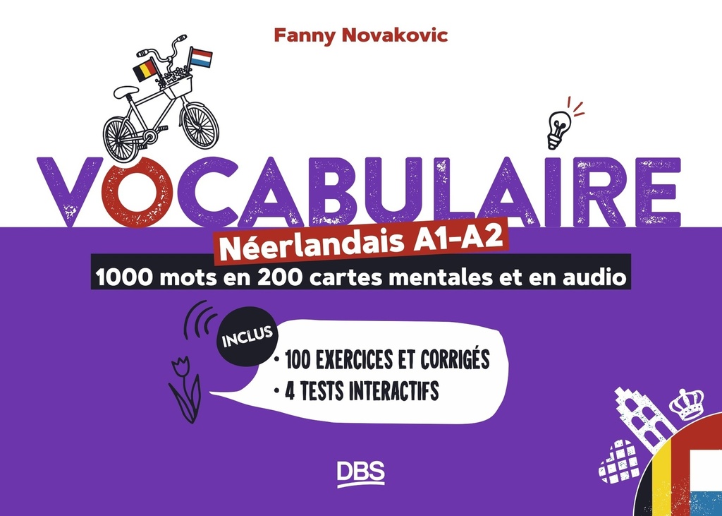 [9782807359208] Vocabulaire néerlandais A1-A2 en 1000 mots, 200 cartes mentales et en audio