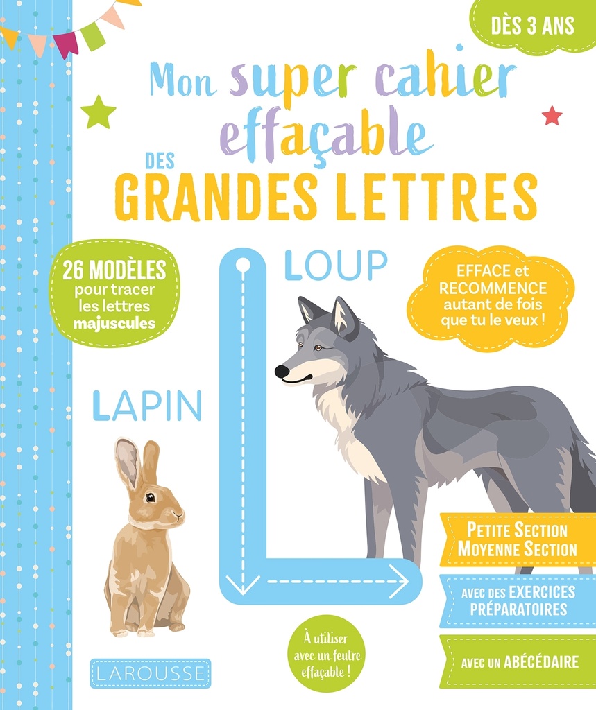[9782036084919] Mon super cahier effaçable - Grandes lettres - De la Petite à la Moyenne section 3-4 ans