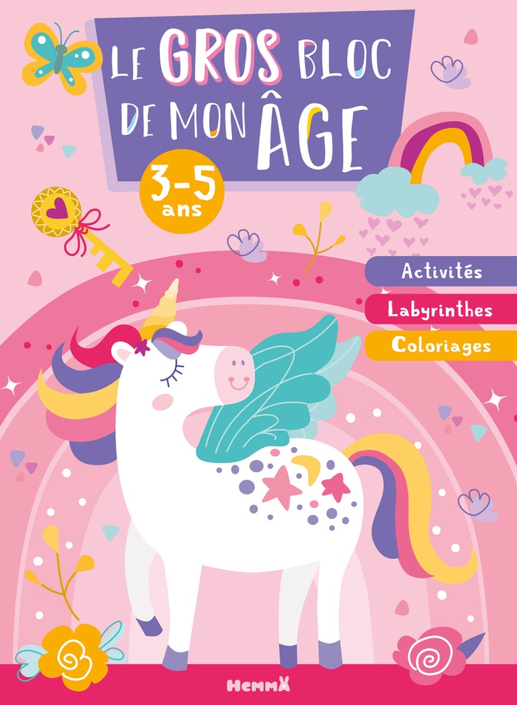 [9782508061196] Le gros bloc de mon âge (3-5 ans) (Licornes) - Activités, Labyrinthes, Coloriages