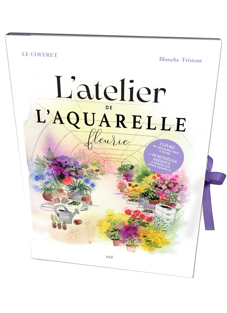 [9782383559016] Coffret - L’atelier de l’aquarelle fleurie (1 livre et des feuilles papier aquarelle)