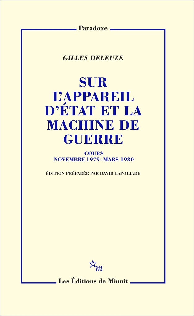 [9782707356970] Sur l'appareil d'État et la machine de guerre