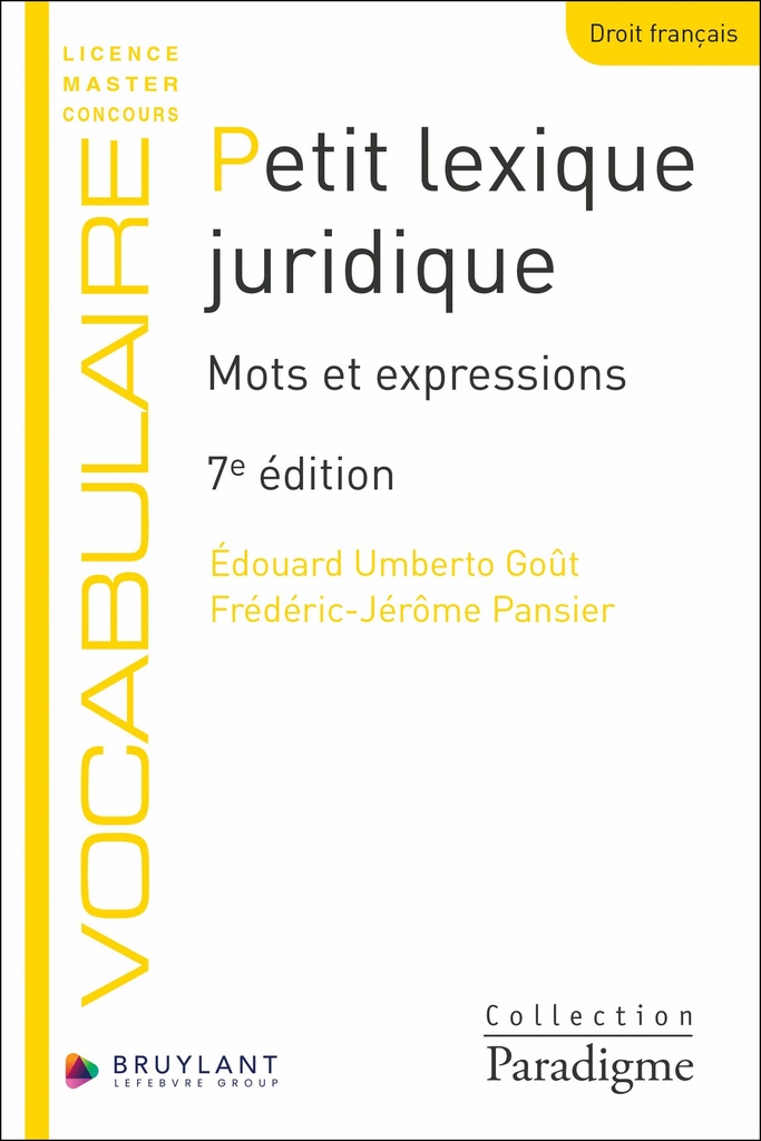 [9782802775850] Petit lexique juridique