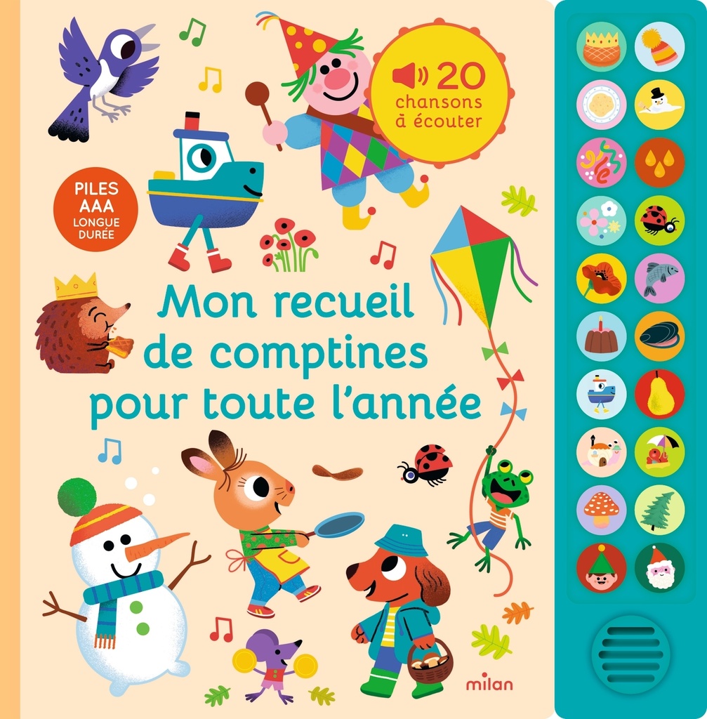 [9782408062361] Mon grand livre sonore - Mon recueil de comptines pour toute l'année - Dès 1 an