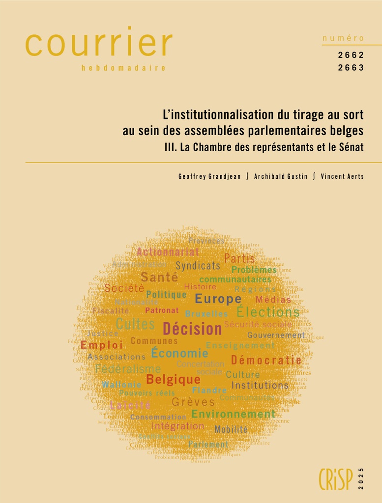 [9782870753651] CH2662-2663-L’institutionnalisation du tirage au sort au sein des assemblées parlementaires belges.