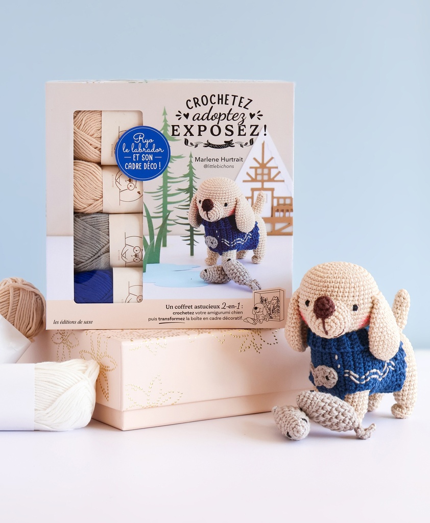 [9782756542485] Crochetez, adoptez, exposez ! Coffret Ryo le labrador au crochet