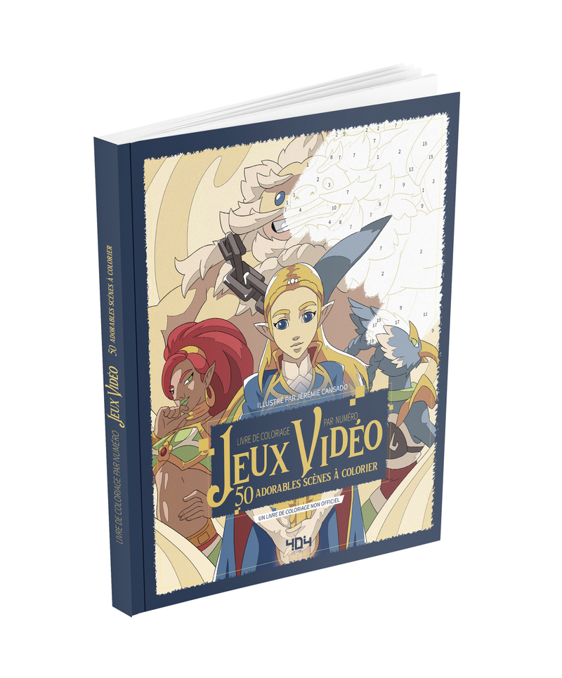 [9791032410646] Livre de coloriage par numéro - Jeux vidéo - 50 adorables scènes à colorier