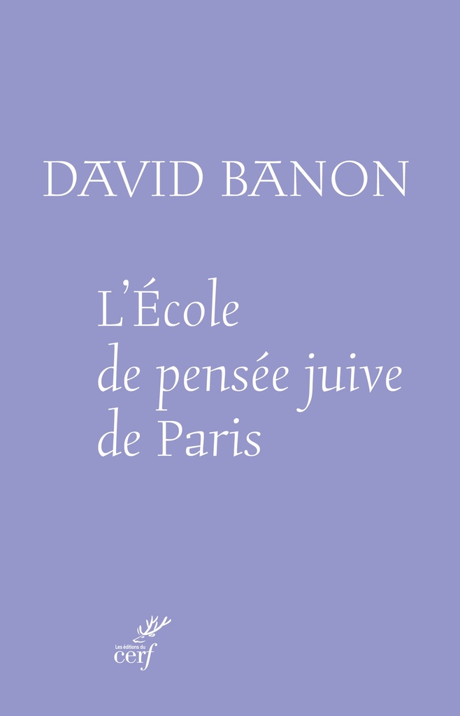 [9782204169059] L'école de pensée juive de Paris