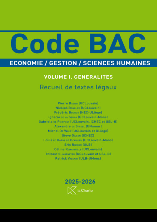 [9782874037023] Code BAC – vol. I. Généralités 2025-2026