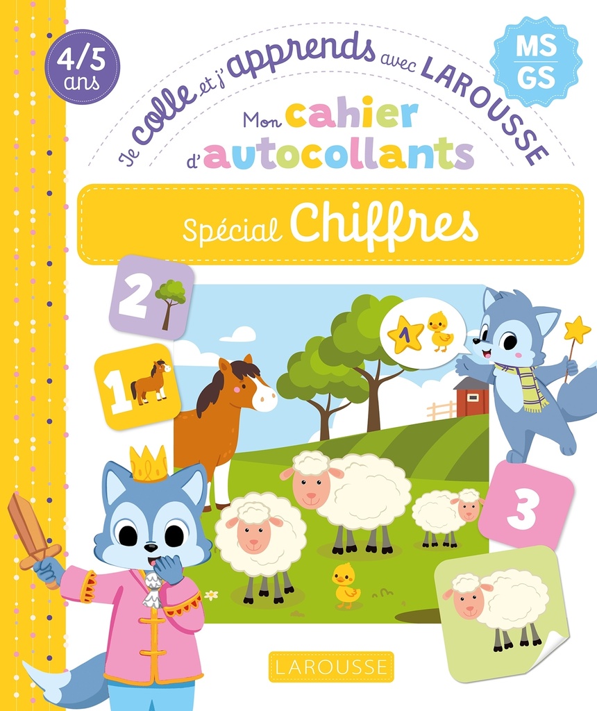 [9782036090804] Mon cahier d'autocollants spécial Chiffres (MS/GS) - Je colle et j'apprends avec Larousse