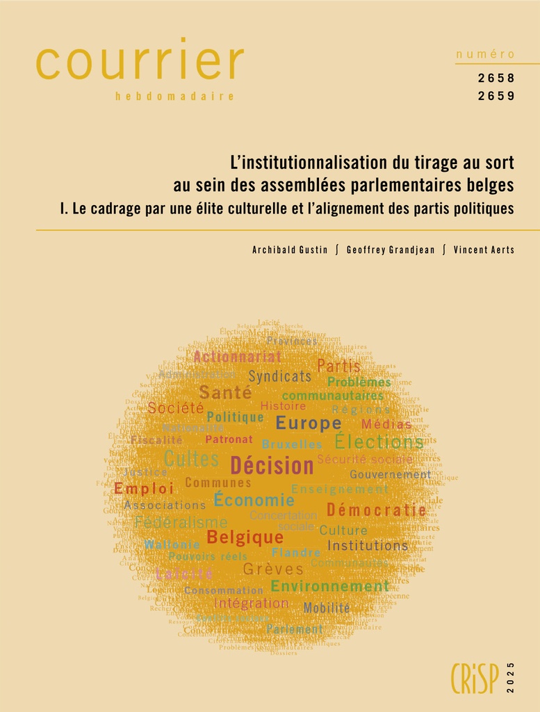 [9782870753637] CH2658-2659-L’institutionnalisation du tirage au sort au sein des assemblées parlementaires belges.