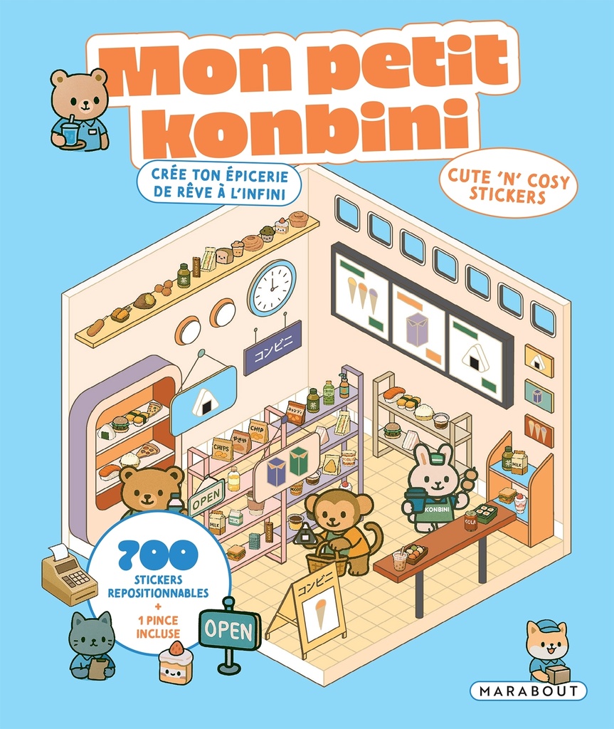 [9782501201940] Cute 'n' cosy stickers - Mon petit konbini
