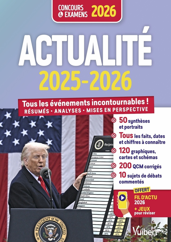 [9782311222104] Actualité 2025-2026 - Concours et examens - Fil d'actu 2026 et jeux interactifs offerts